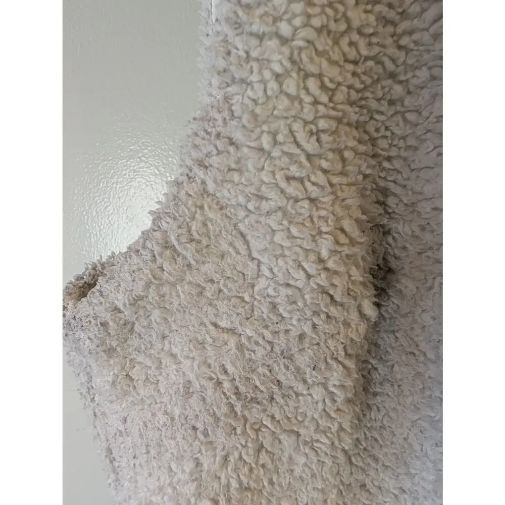 Patagonia Los Gatos Fleece Vest Cream White Full Zip Sherpa Women's Medium